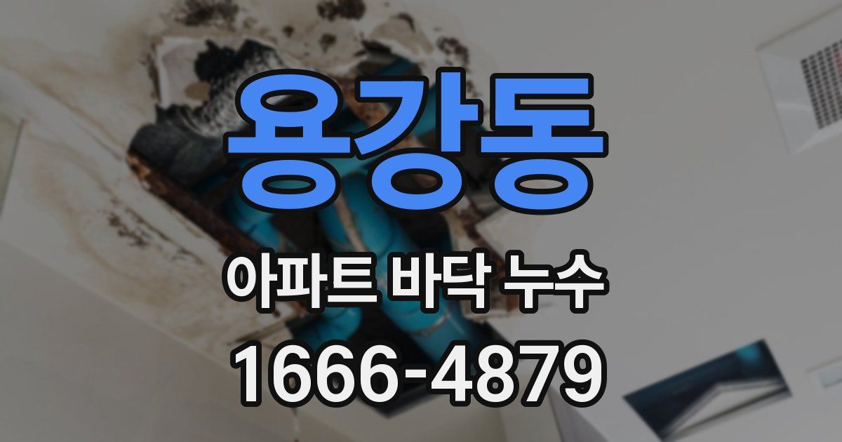 용강동 아파트 바닥 누수