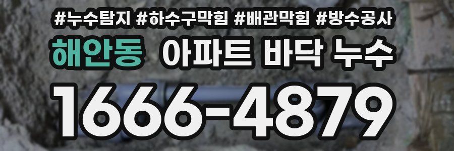 해안동 아파트 바닥 누수