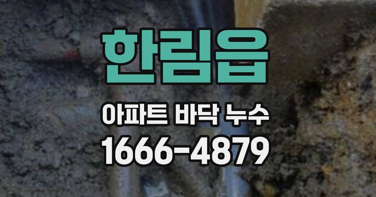 한림읍 아파트 바닥 누수