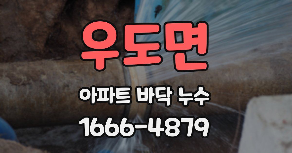 우도면 아파트 바닥 누수