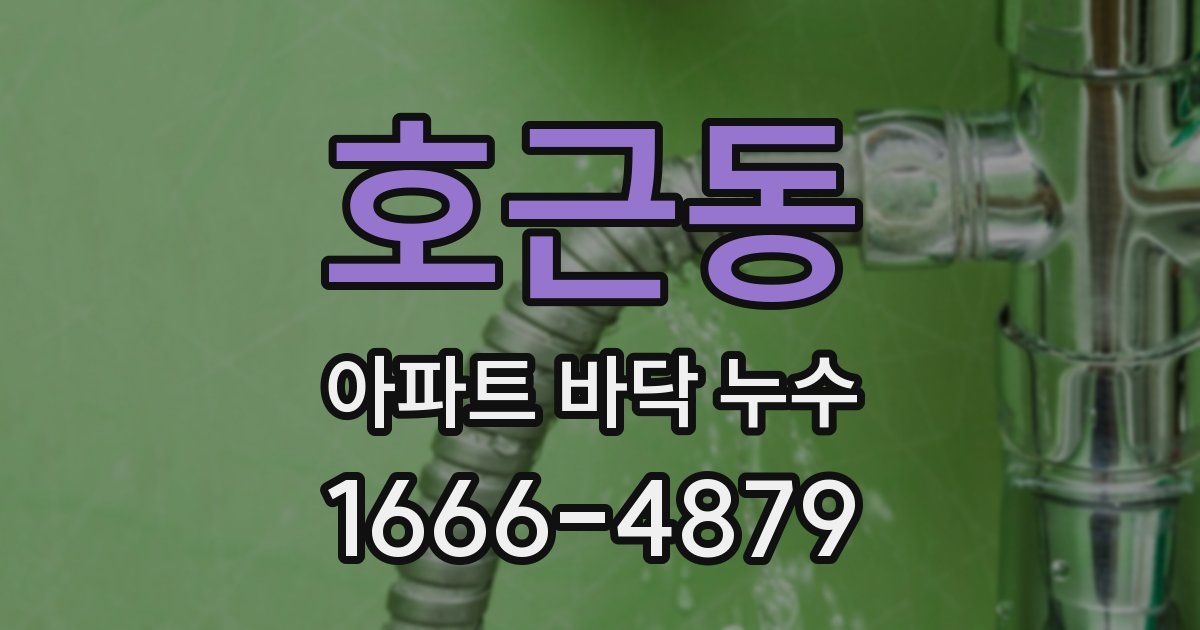 호근동 아파트 바닥 누수