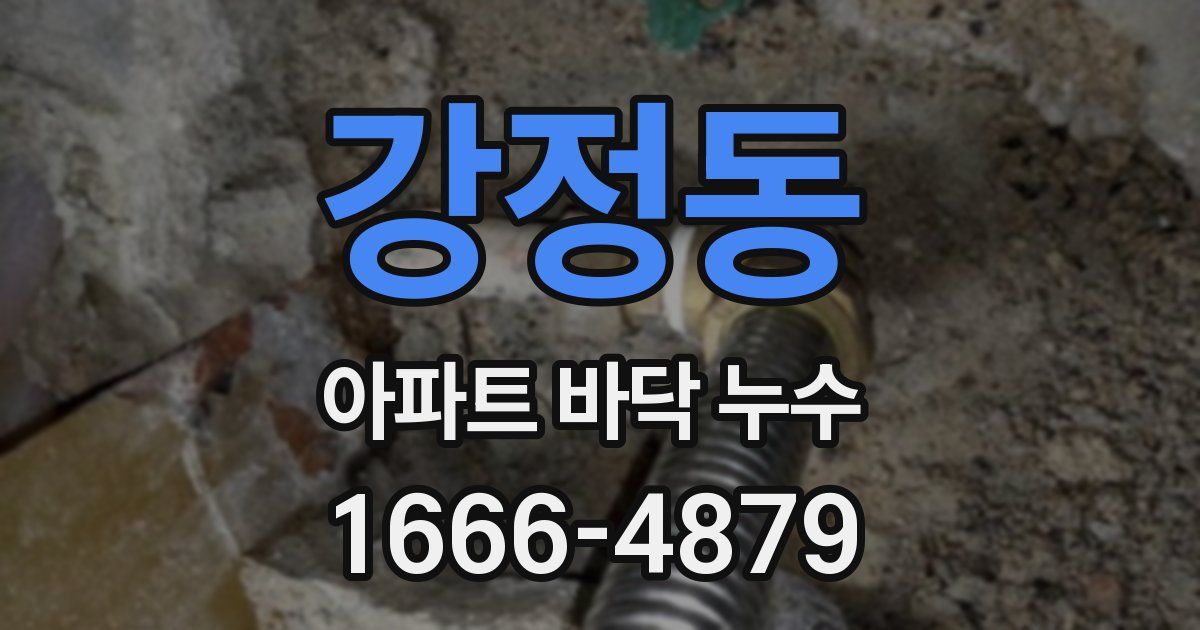 강정동 아파트 바닥 누수