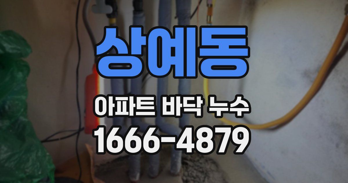 상예동 아파트 바닥 누수