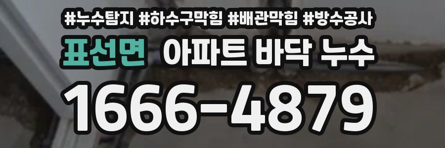 표선면 아파트 바닥 누수