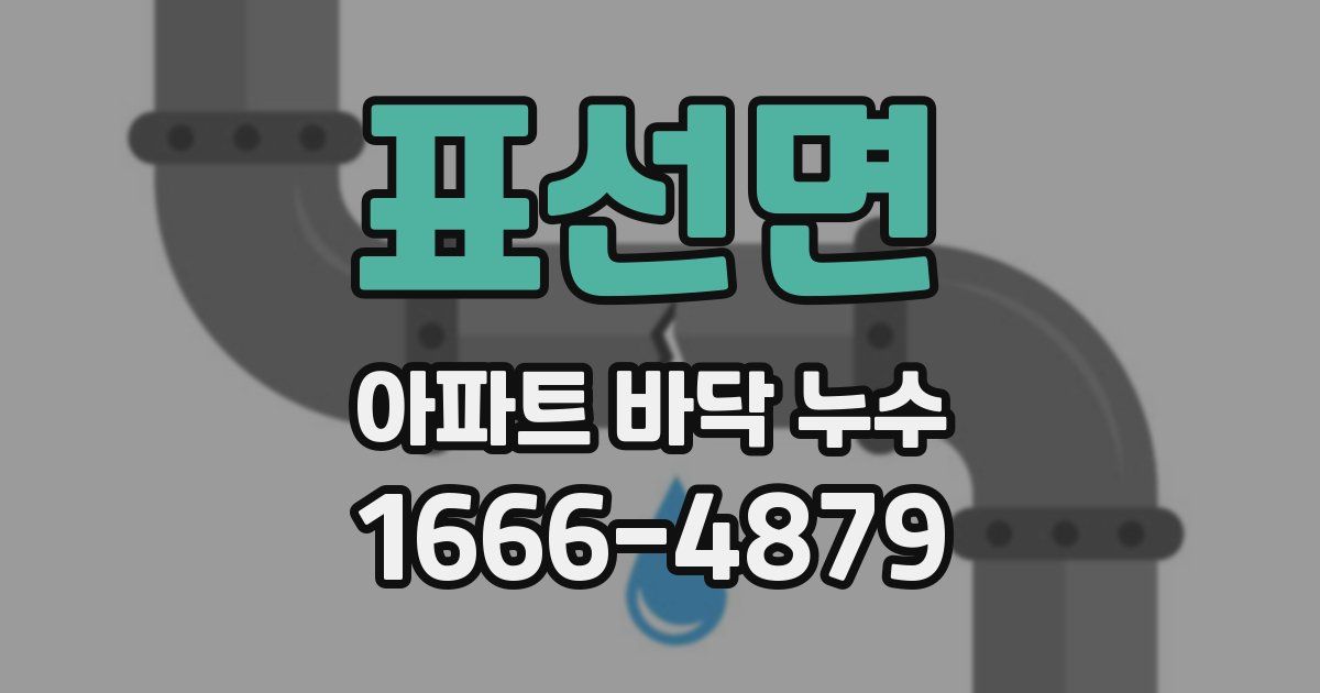 표선면 아파트 바닥 누수