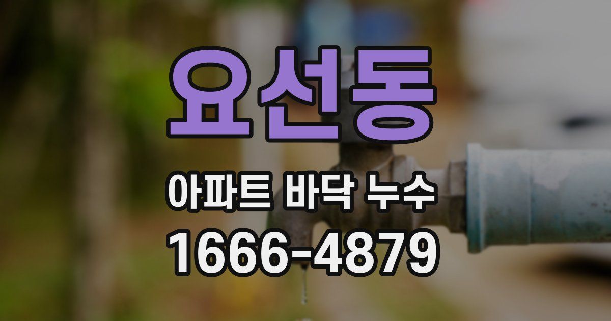 요선동 아파트 바닥 누수