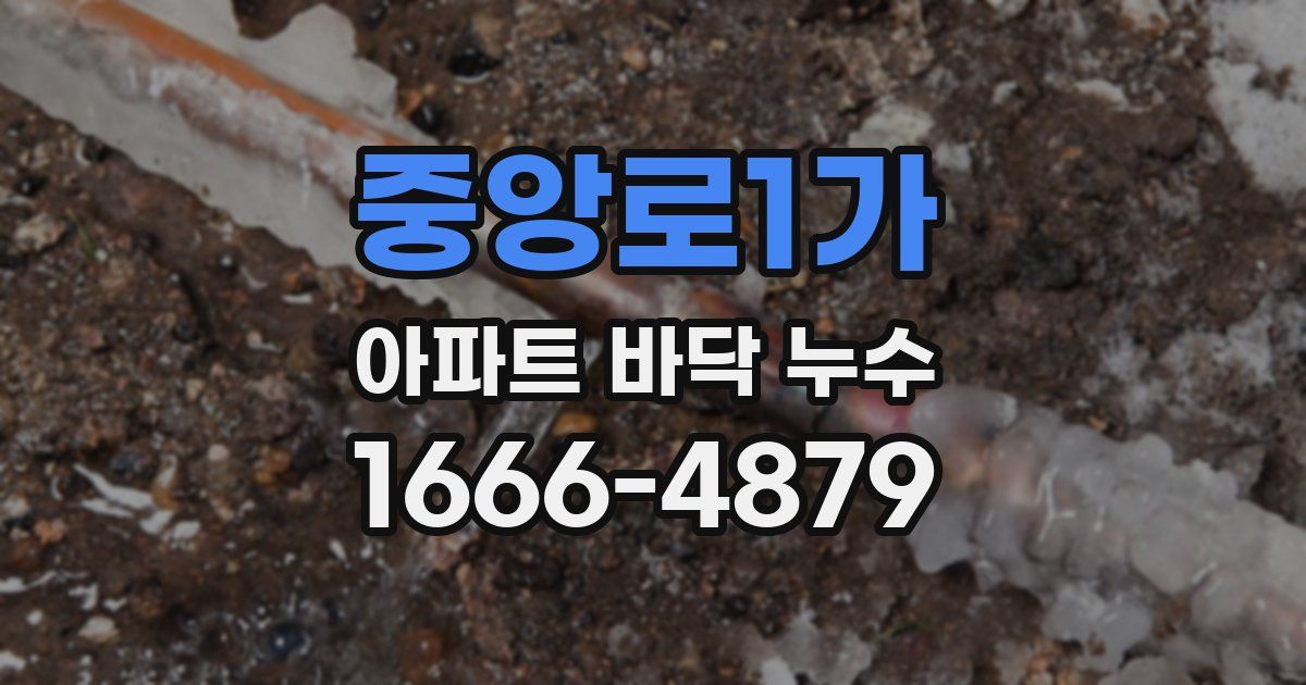 중앙로1가 아파트 바닥 누수