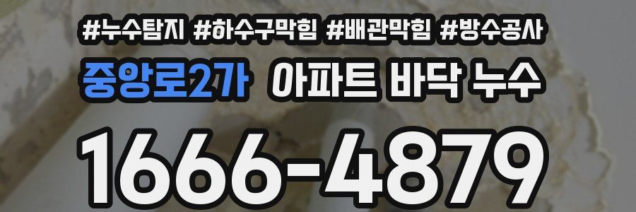 중앙로2가 아파트 바닥 누수