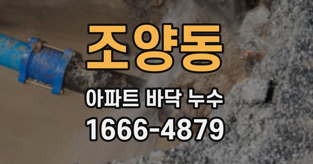 조양동 아파트 바닥 누수