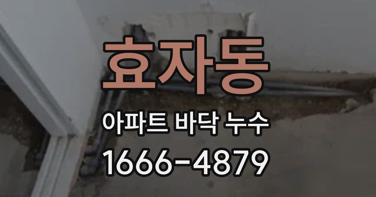 효자동 아파트 바닥 누수