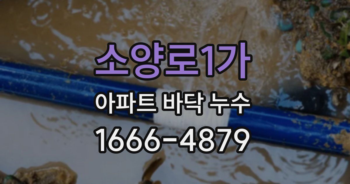 소양로1가 아파트 바닥 누수