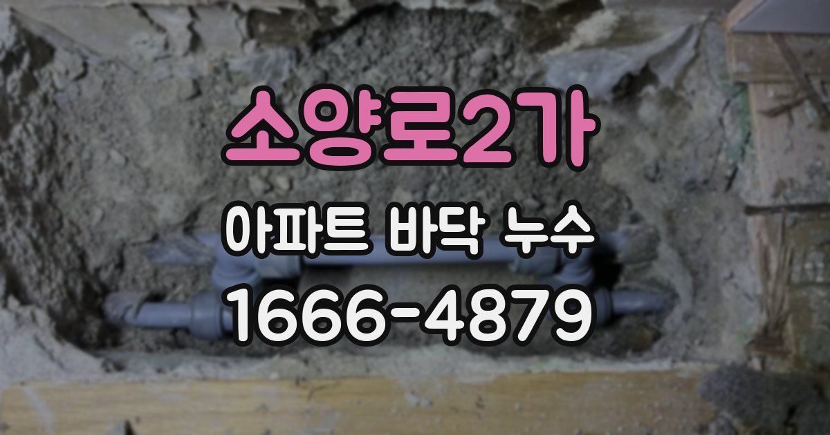 소양로2가 아파트 바닥 누수