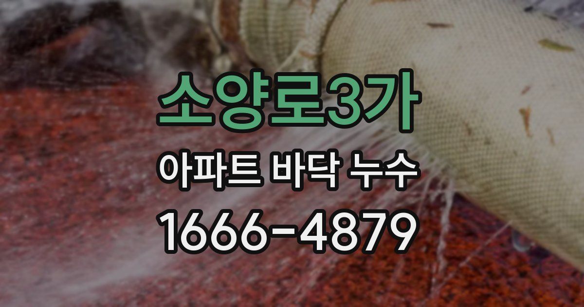 소양로3가 아파트 바닥 누수