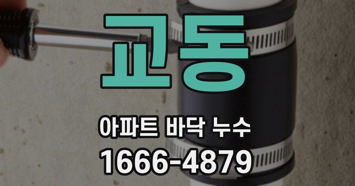 교동 아파트 바닥 누수