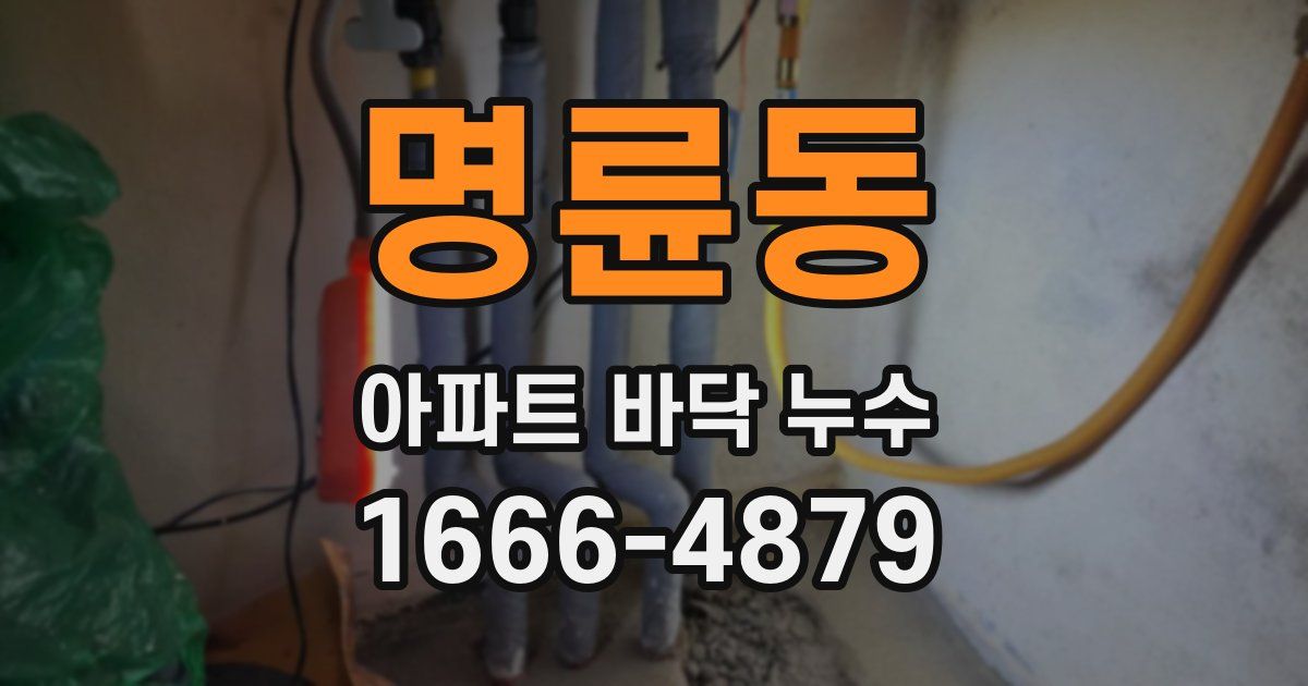 명륜동 아파트 바닥 누수