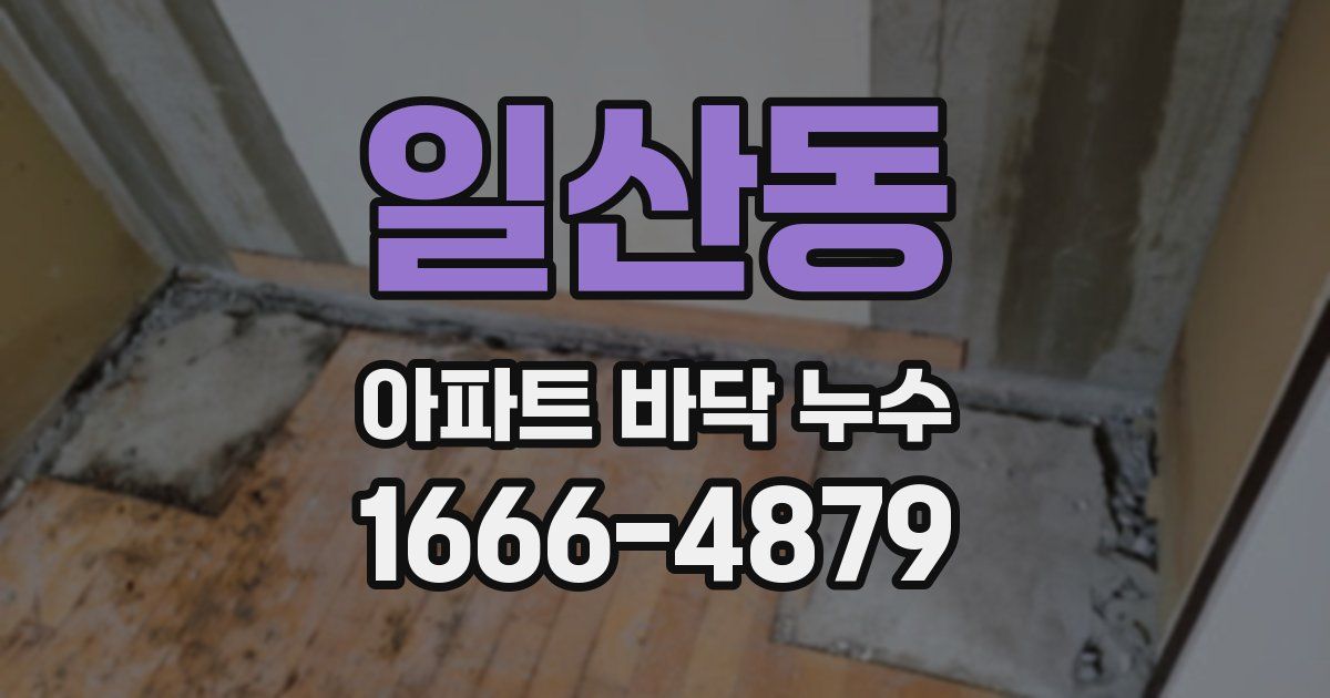 일산동 아파트 바닥 누수