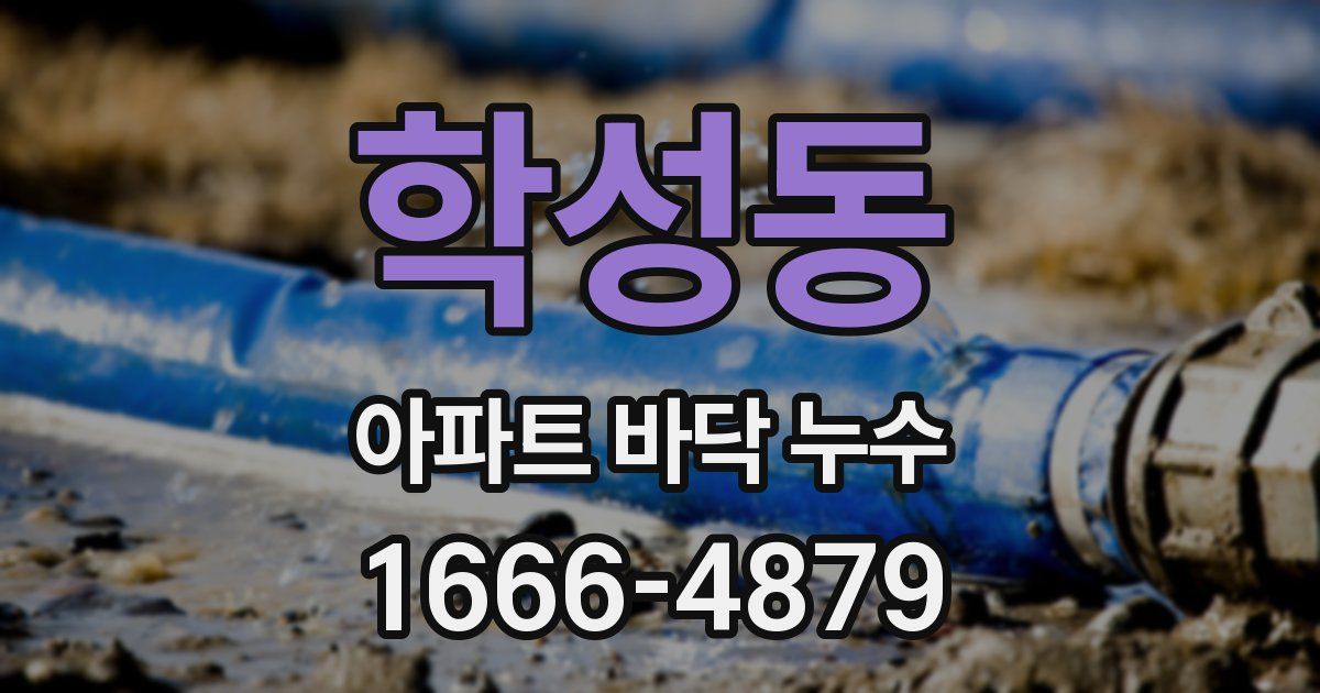 학성동 아파트 바닥 누수