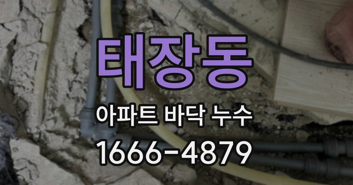 태장동 아파트 바닥 누수