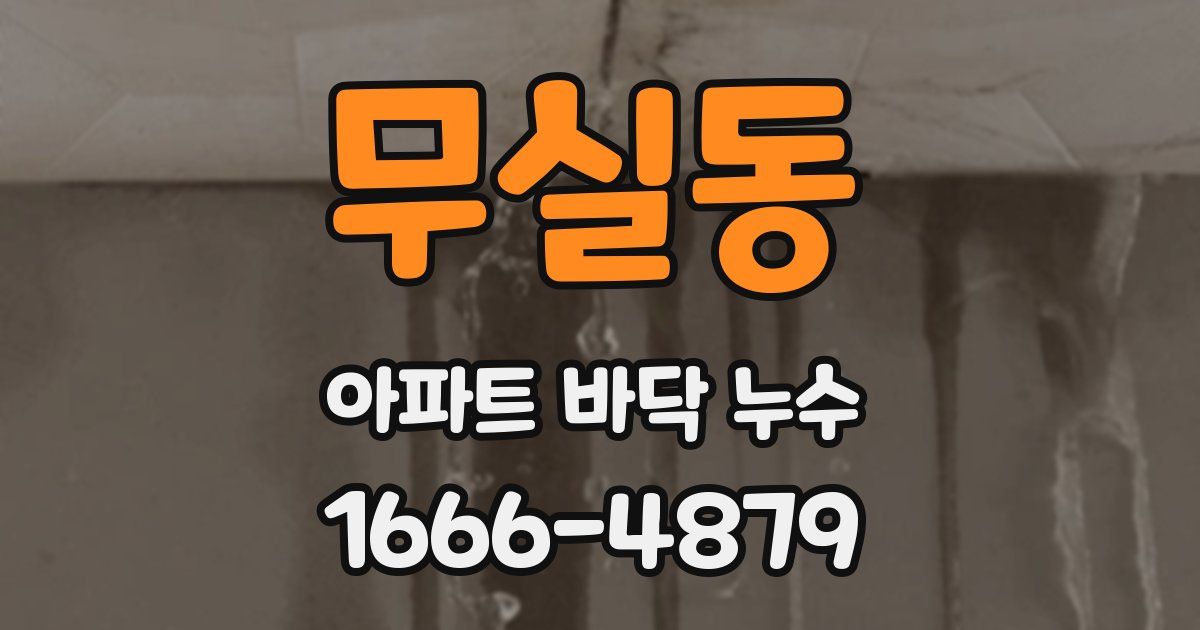 무실동 아파트 바닥 누수