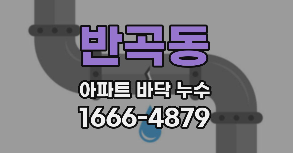 반곡동 아파트 바닥 누수