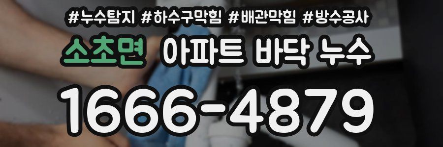 소초면 아파트 바닥 누수