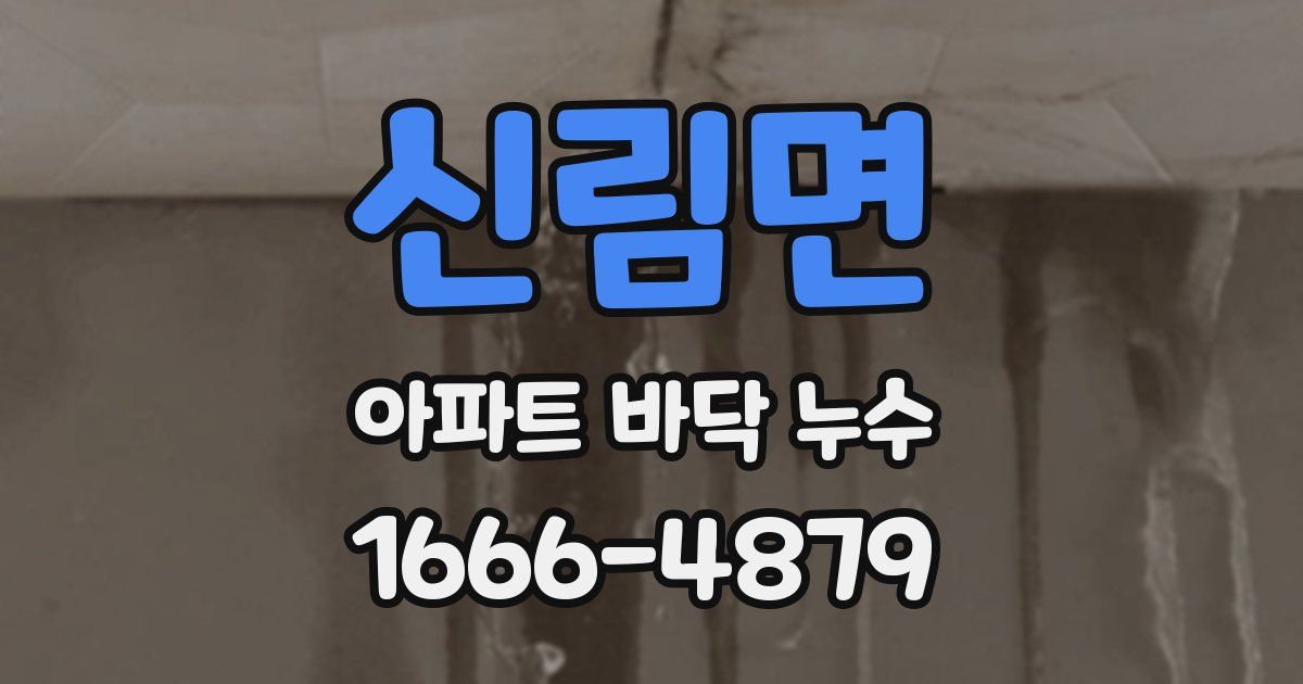 신림면 아파트 바닥 누수