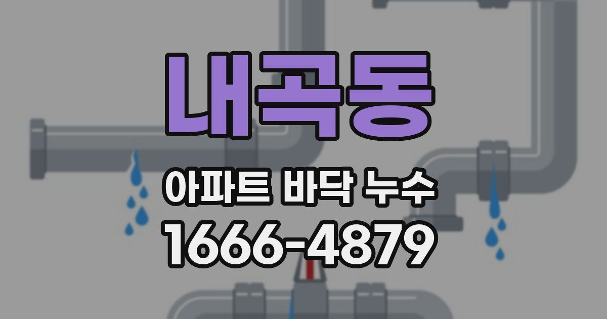 내곡동 아파트 바닥 누수