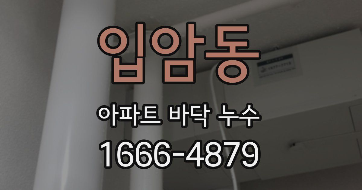 입암동 아파트 바닥 누수
