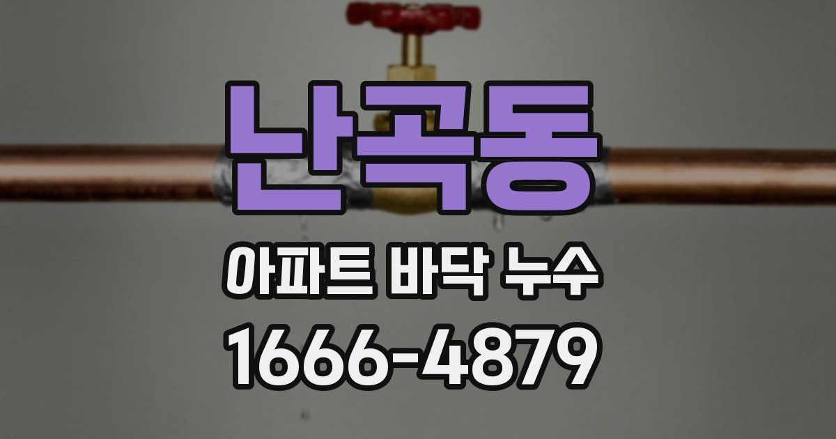 난곡동 아파트 바닥 누수
