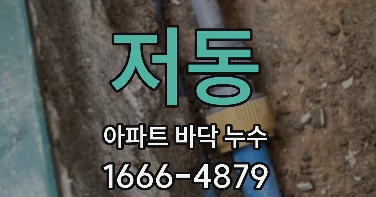 저동 아파트 바닥 누수