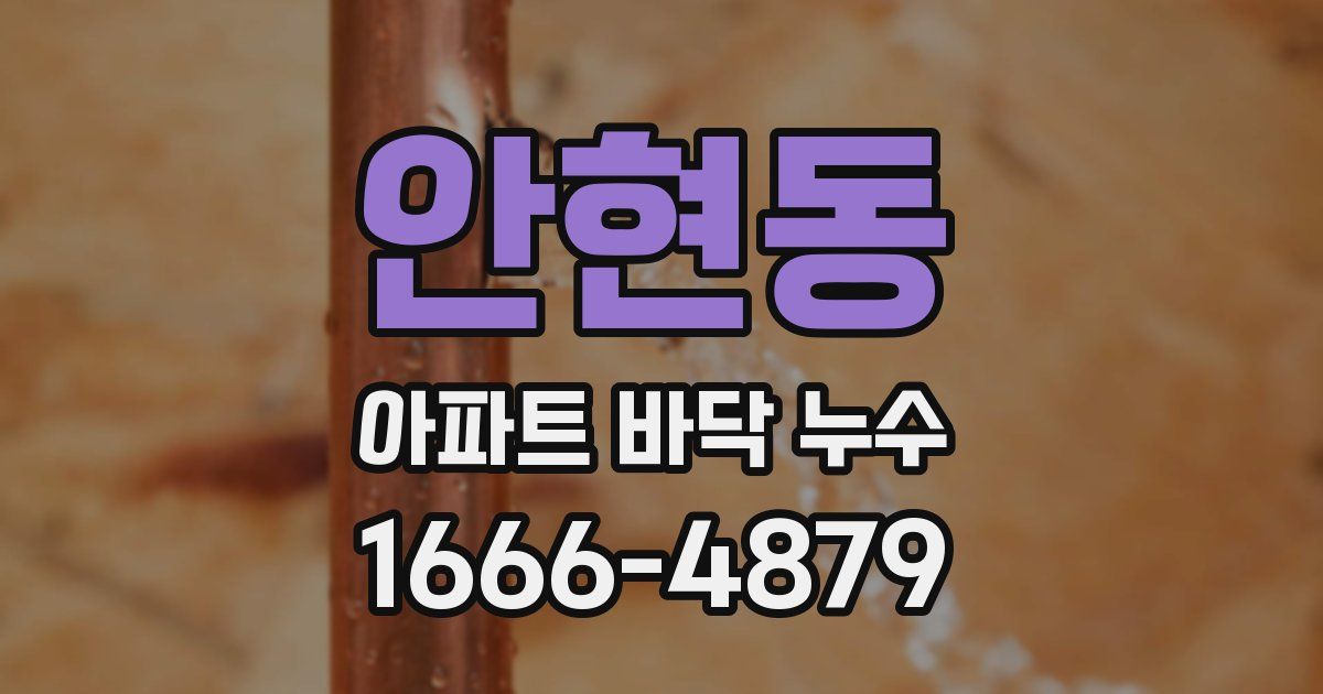안현동 아파트 바닥 누수