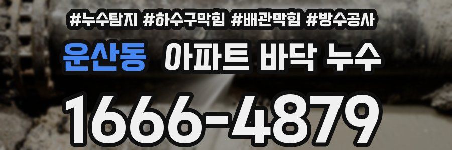 운산동 아파트 바닥 누수