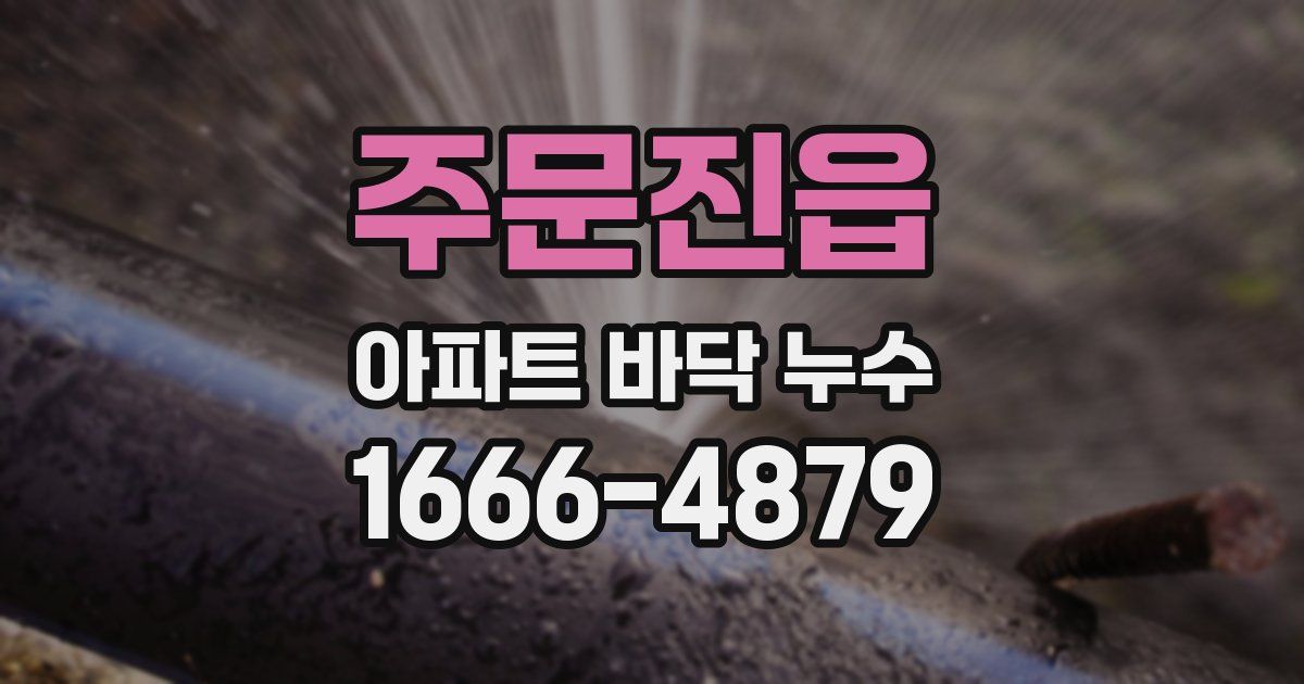 주문진읍 아파트 바닥 누수