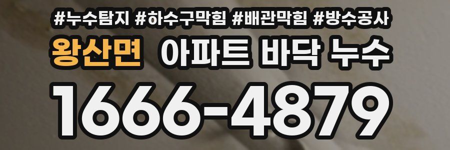 왕산면 아파트 바닥 누수