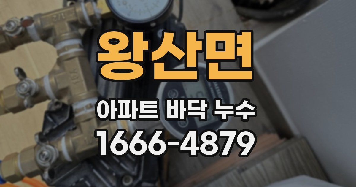 왕산면 아파트 바닥 누수