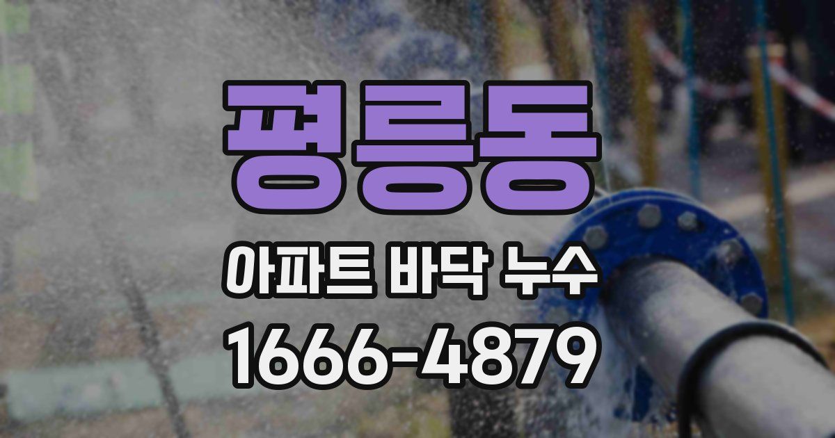 평릉동 아파트 바닥 누수
