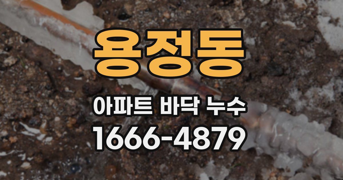 용정동 아파트 바닥 누수