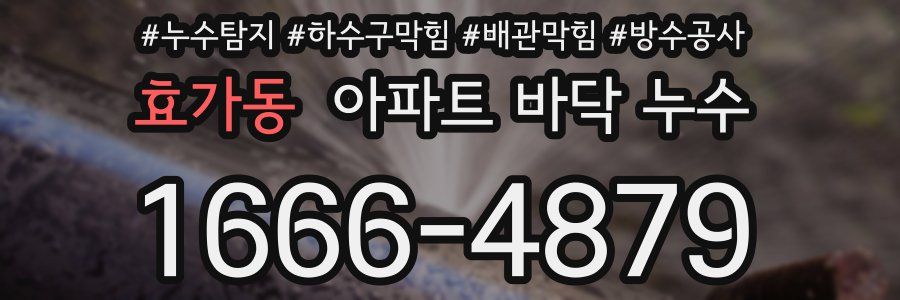 효가동 아파트 바닥 누수