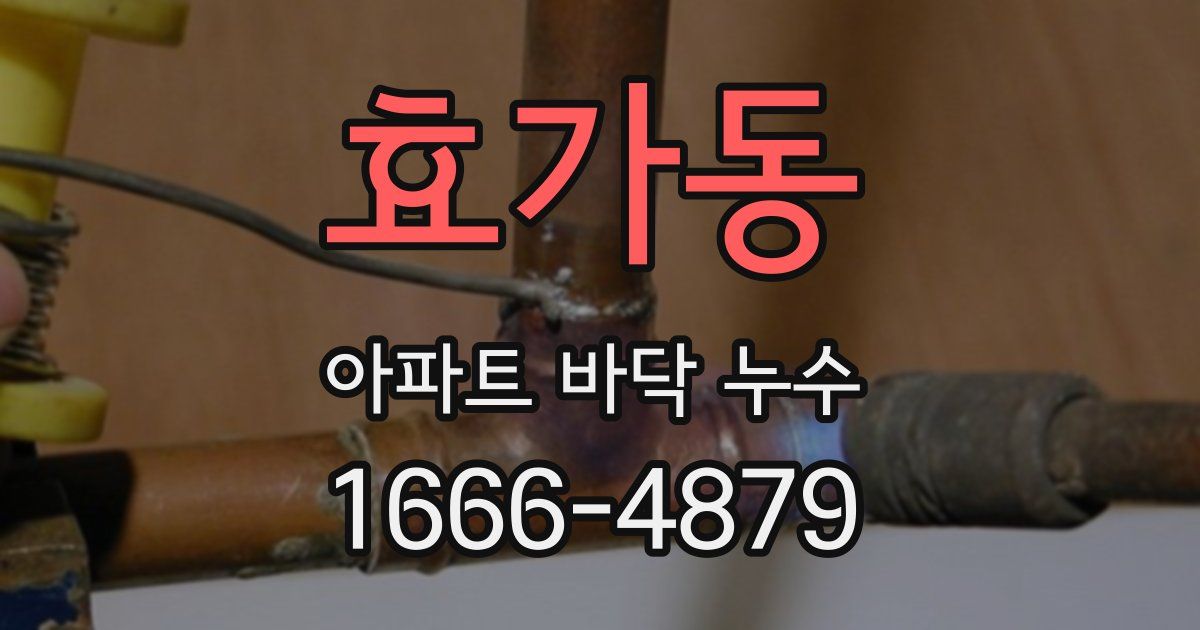 효가동 아파트 바닥 누수