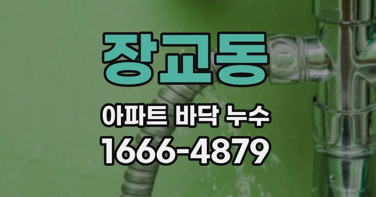 장교동 아파트 바닥 누수