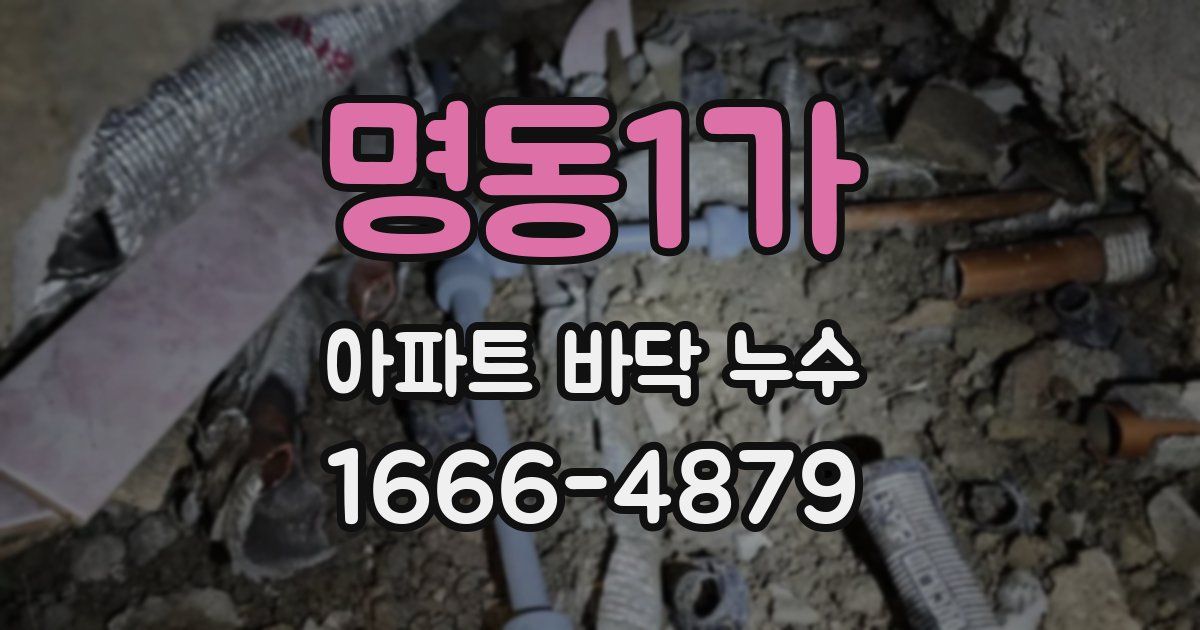 명동1가 아파트 바닥 누수