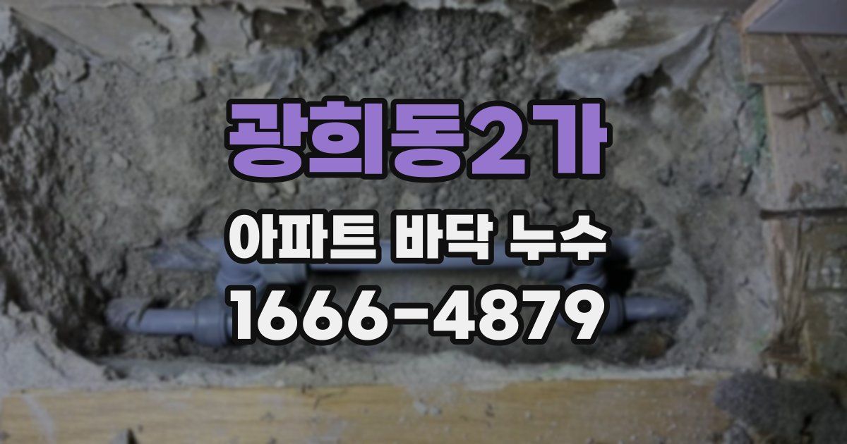 광희동2가 아파트 바닥 누수