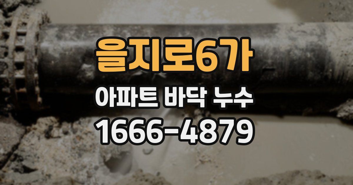 을지로6가 아파트 바닥 누수