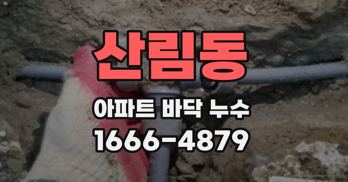 산림동 아파트 바닥 누수