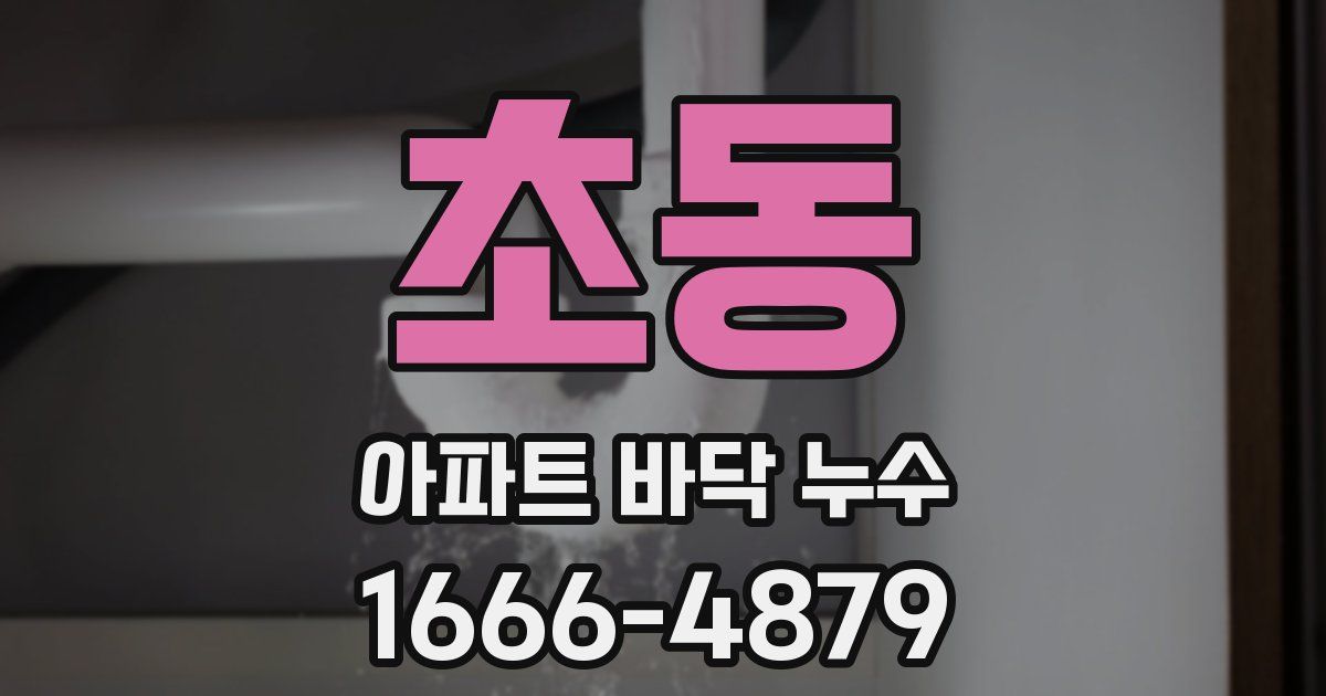 초동 아파트 바닥 누수