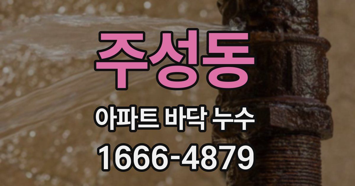 주성동 아파트 바닥 누수