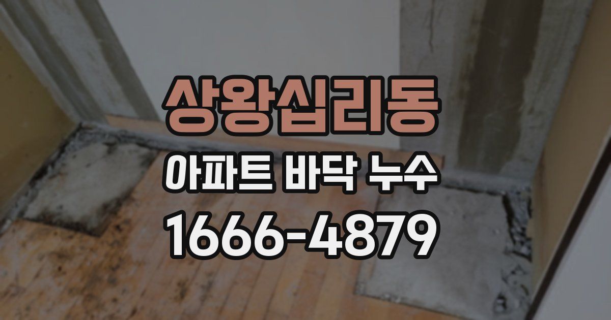 상왕십리동 아파트 바닥 누수