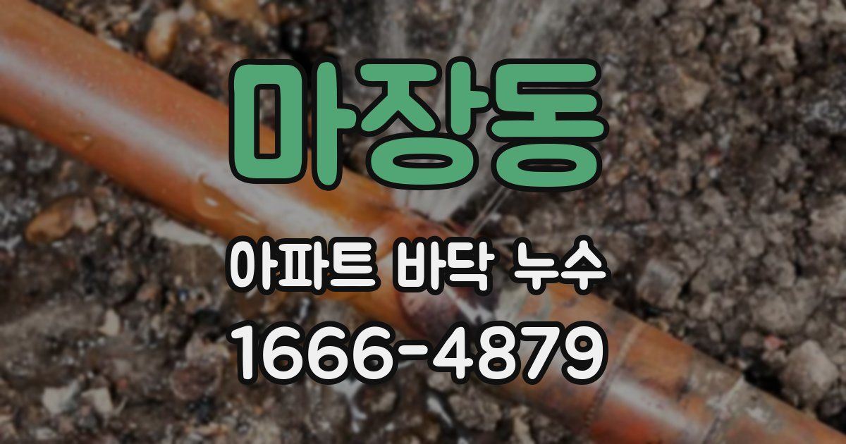 마장동 아파트 바닥 누수