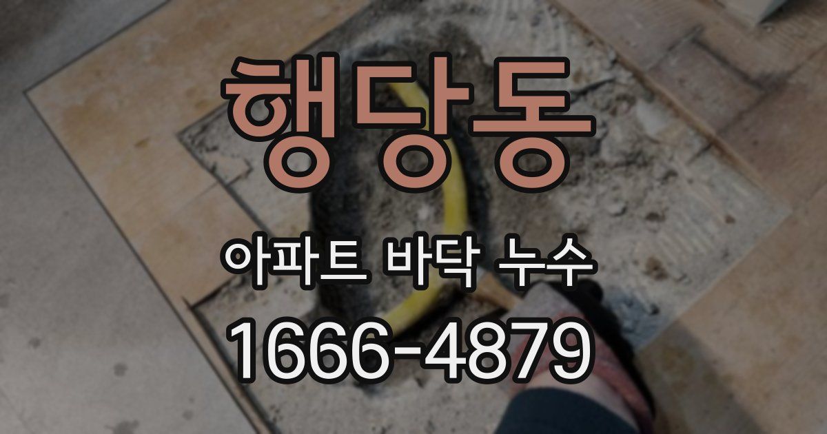 행당동 아파트 바닥 누수