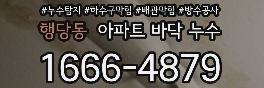 행당동 아파트 바닥 누수